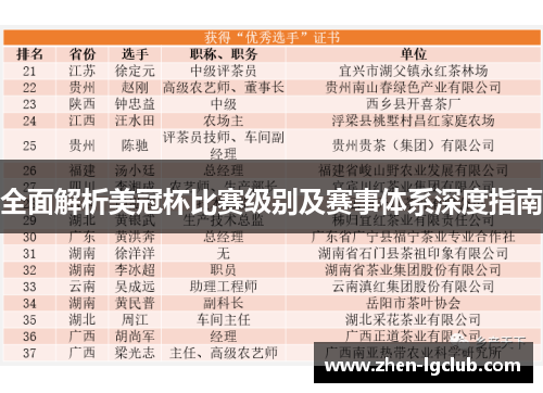 全面解析美冠杯比赛级别及赛事体系深度指南 全面解析美冠杯比赛级别及赛事体系深度指南