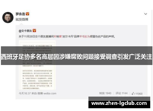 西班牙足协多名高层因涉嫌腐败问题接受调查引发广泛关注